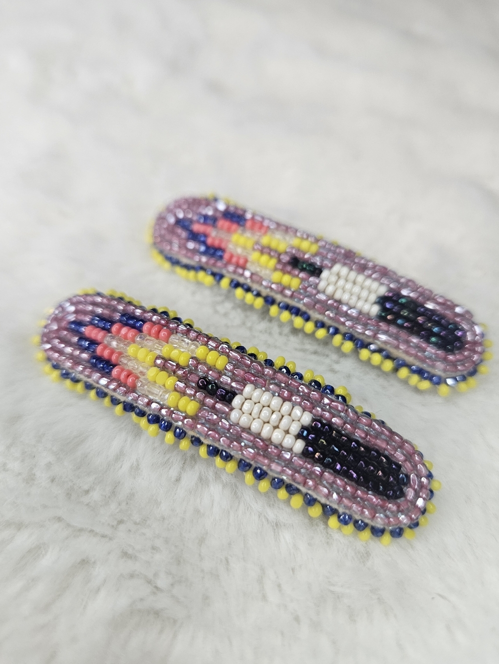 Set/2 Multicolor Beaded Hair Clips